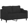 Dvivietė sofa, juodos spalvos, 140cm, audinys