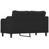 Dvivietė sofa, juodos spalvos, 140cm, audinys