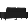 Dvivietė sofa, juodos spalvos, 140cm, audinys