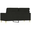 Dvivietė sofa, juodos spalvos, 140cm, audinys