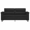 Dvivietė sofa, juodos spalvos, 140cm, dirbtinė oda