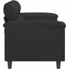 Dvivietė sofa, juodos spalvos, 140cm, mikropluošto audinys