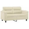 Dvivietė sofa, kreminės spalvos, 120cm, dirbtinė oda