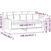 Dvivietė sofa, kreminės spalvos, 140cm, aksomas