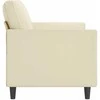 Dvivietė sofa, kreminės spalvos, 140cm, dirbtinė oda