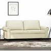 Dvivietė sofa, kreminės spalvos, 140cm, dirbtinė oda