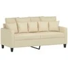 Dvivietė sofa, kreminės spalvos, 140cm, audinys