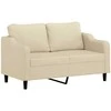 Dvivietė sofa, kreminės spalvos, 140cm, audinys