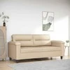Dvivietė sofa, kreminės spalvos, 140cm, mikropluošto audinys