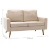 Dvivietė sofa, kreminės spalvos, audinys