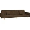 Dvivietė sofa-lova dvejomis pagalvėmis, rudos spalvos, audinys
