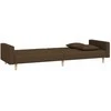 Dvivietė sofa-lova dvejomis pagalvėmis, rudos spalvos, audinys