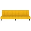 Dvivietė sofa-lova, geltonos spalvos, aksomas
