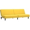 Dvivietė sofa-lova, geltonos spalvos, aksomas
