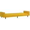 Dvivietė sofa-lova, geltonos spalvos, aksomas