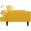 Dvivietė sofa-lova, geltonos spalvos, aksomas