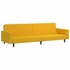 Dvivietė sofa-lova, geltonos spalvos, aksomas