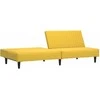 Dvivietė sofa-lova, geltonos spalvos, aksomas