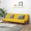Dvivietė sofa-lova, geltonos spalvos, aksomas