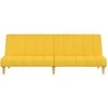 Dvivietė sofa-lova, geltonos spalvos, audinys