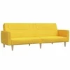 Dvivietė sofa-lova, geltonos spalvos, audinys