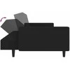 Dvivietė sofa-lova, juodos spalvos, aksomas