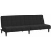 Dvivietė sofa-lova, juodos spalvos, aksomas