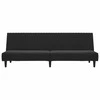 Dvivietė sofa-lova, juodos spalvos, aksomas