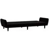 Dvivietė sofa-lova, juodos spalvos, aksomas