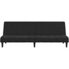Dvivietė sofa-lova, juodos spalvos, aksomas