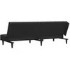 Dvivietė sofa-lova, juodos spalvos, aksomas