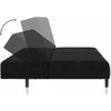 Dvivietė sofa-lova, juodos spalvos, aksomas