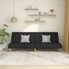 Dvivietė sofa-lova, juodos spalvos, audinys