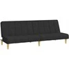 Dvivietė sofa-lova, juodos spalvos, audinys