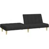 Dvivietė sofa-lova, juodos spalvos, audinys