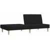 Dvivietė sofa-lova, juodos spalvos, audinys