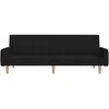 Dvivietė sofa-lova, juodos spalvos, audinys