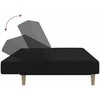 Dvivietė sofa-lova, juodos spalvos, audinys