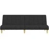 Dvivietė sofa-lova, juodos spalvos, audinys