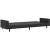 Dvivietė sofa-lova, juodos spalvos, dirbtinė oda