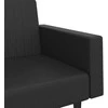 Dvivietė sofa-lova, juodos spalvos, dirbtinė oda