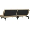 Dvivietė sofa-lova, kapučino spalvos, dirbtinė oda