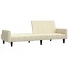 Dvivietė sofa-lova, kreminės spalvos, aksomas