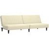 Dvivietė sofa-lova, kreminės spalvos, aksomas