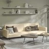 Dvivietė sofa-lova, kreminės spalvos, aksomas