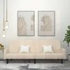 Dvivietė sofa-lova, kreminės spalvos, aksomas