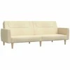 Dvivietė sofa-lova, kreminės spalvos, audinys