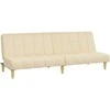 Dvivietė sofa-lova, kreminės spalvos, audinys