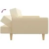 Dvivietė sofa-lova, kreminės spalvos, audinys