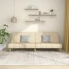 Dvivietė sofa-lova, kreminės spalvos, audinys